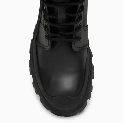 Shop Alexander Mcqueen Wander Black Leather Boot Men