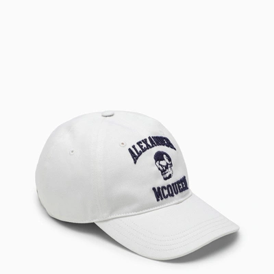 Shop Alexander Mcqueen White Baseball Cap With Logo Men