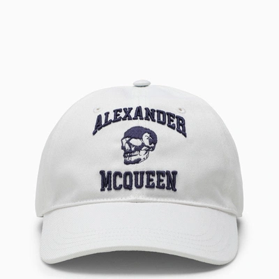 Shop Alexander Mcqueen White Baseball Cap With Logo Men