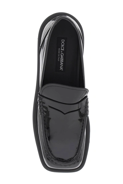 Shop Dolce & Gabbana Patent Leather Mocassins Men In Black