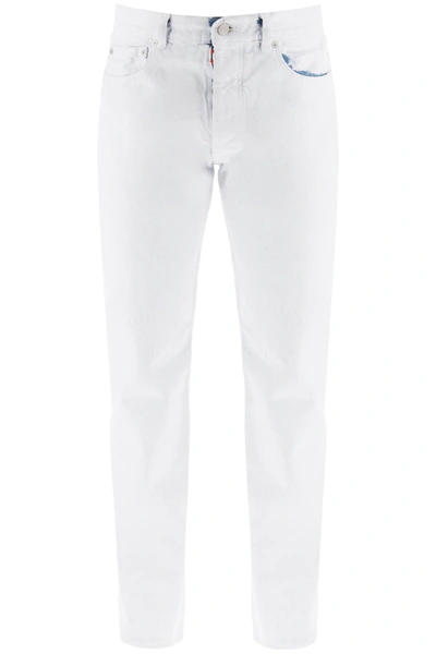Shop Maison Margiela Jeans In Coated Denim Men In White