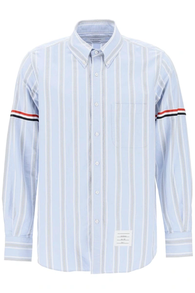 Shop Thom Browne Striped Oxford Button-down Shirt Men In Multicolor