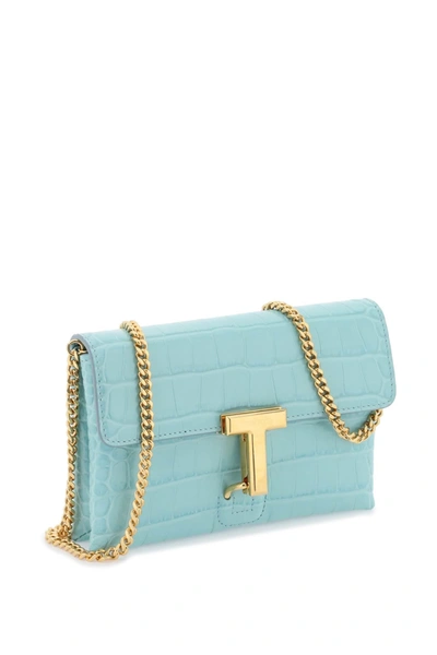 Shop Tom Ford Croco-embossed Leather Mini Bag Women In Blue