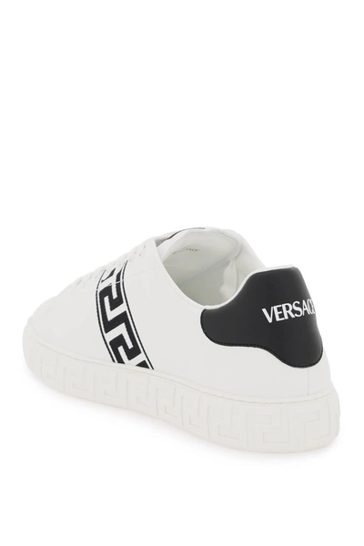 Shop Versace Greca Sneakers Men In White