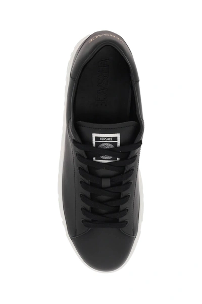 Shop Versace Greca Sneakers Men In Black