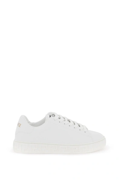 Shop Versace Greca Sneakers Women In White