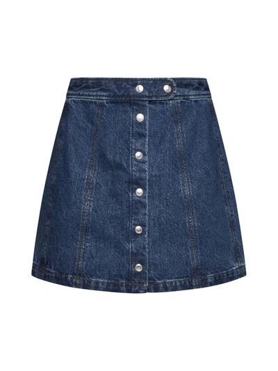 Shop Apc A.p.c. Skirts In Washed Indigo
