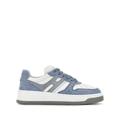 Shop Hogan Sneakers In White/blue
