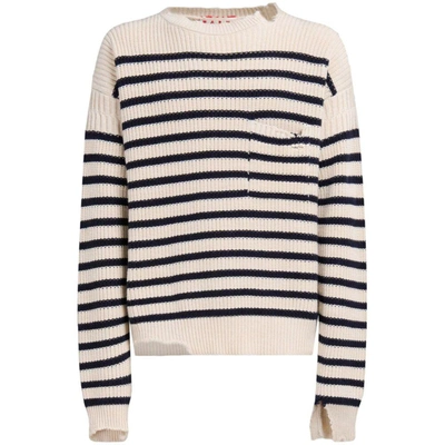 Shop Marni Sweaters In Neutrals/black