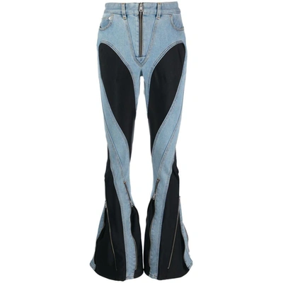 Shop Mugler Jeans In Blue/black