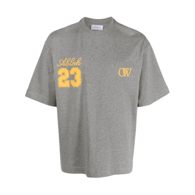 Shop Off-white T-shirts In Grey/yellow