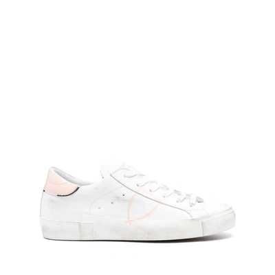 Shop Philippe Model Sneakers In White/pink