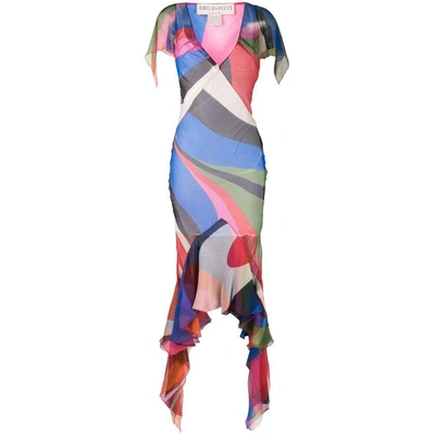 Shop Pucci Dresses In Blue/pink