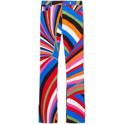 Shop Pucci Pants In Blue/pink