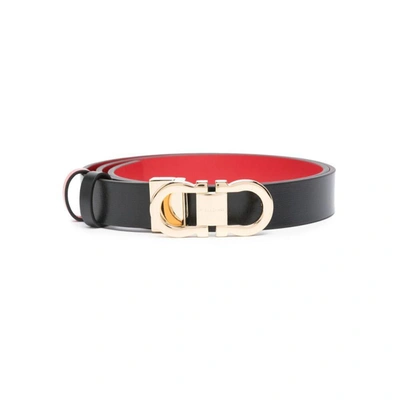 Shop Ferragamo Salvatore  Belts In Black/red