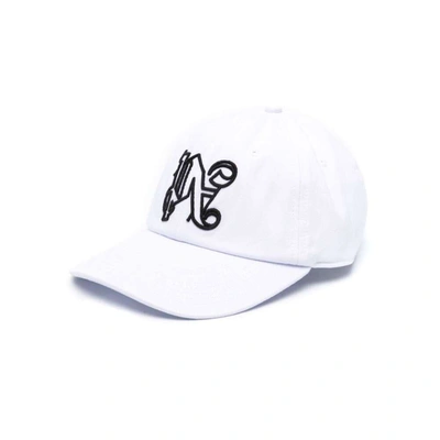 Shop Palm Angels Caps In White