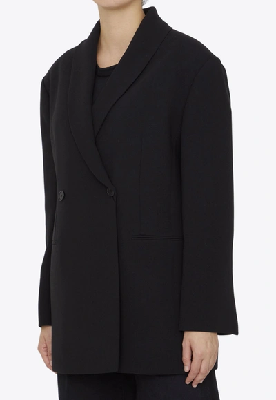 Shop The Row Diomede Double-breasted Wool Blazer In Black