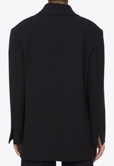 Shop The Row Diomede Double-breasted Wool Blazer In Black