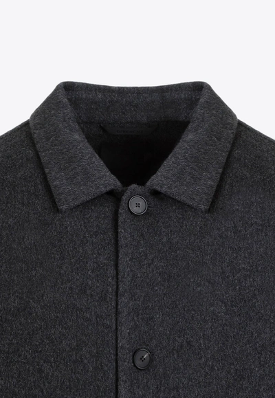 Shop Givenchy Double Face Jacket In Wool Blend In Gray