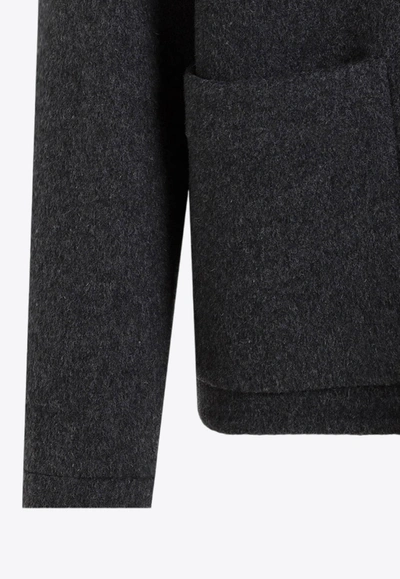 Shop Givenchy Double Face Jacket In Wool Blend In Gray