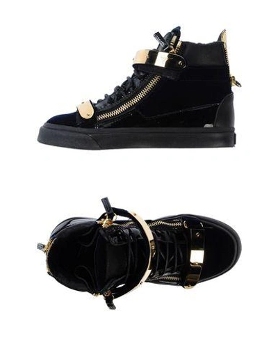 Shop Giuseppe Zanotti Sneakers In Dark Blue