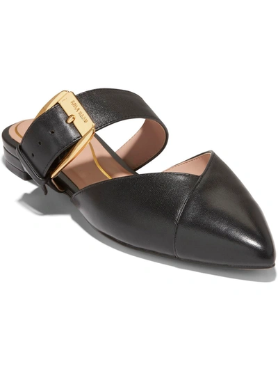 Shop Cole Haan Vandam Womens Leather Pointed Toe Mules In Black