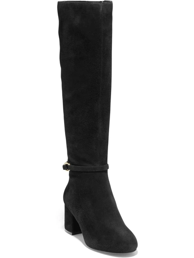 Shop Cole Haan Dana Womens Suede Tall Knee-high Boots In Black