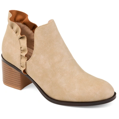 Journee Collection Journee Lennie Ruffle Trim Ankle Bootie In Grey