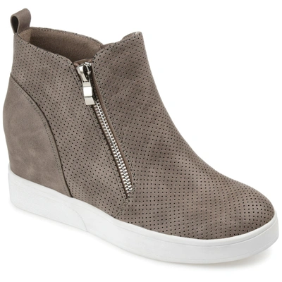 Shop Journee Collection Collection Women's Pennelope Sneaker Wedge In Grey