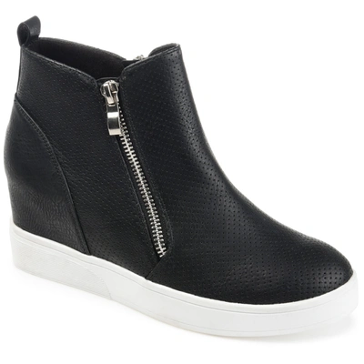 Shop Journee Collection Collection Women's Pennelope Sneaker Wedge In Black