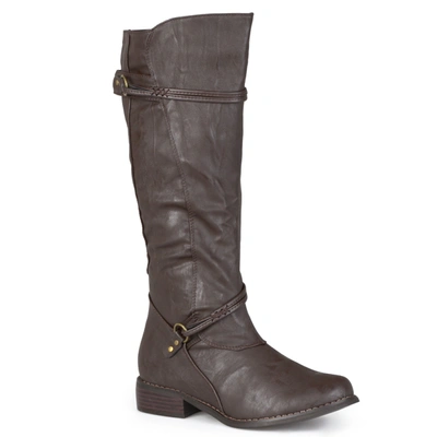 Journee Collection Women's Wide Calf Harley Boot Women's Shoes In Brown