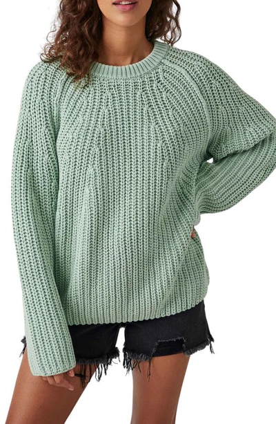 Shop Free People Take Me Home Cotton Sweater In Matcha