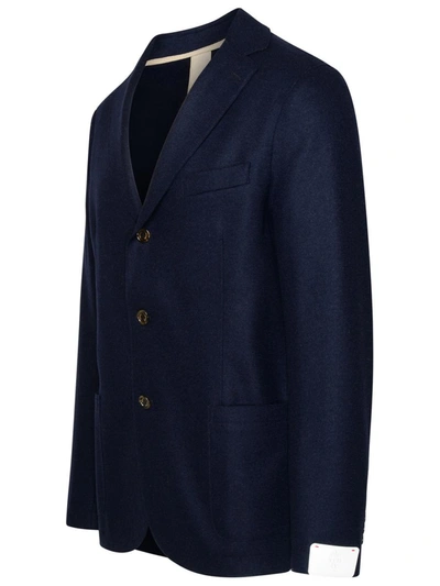 Shop Eleventy Blue Wool Blazer Jacket