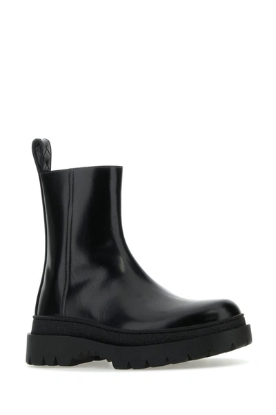Bottega Veneta 3.5cm Highway Leather Ankle Boots In Blk
