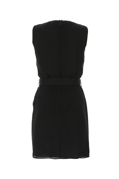 Dsquared2 Belted Silk-crepe Dress In 900