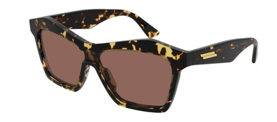 Shop Bottega Veneta Bv1093s 002 Geometric Sunglasses In Brown