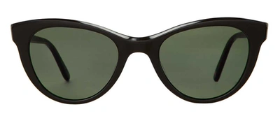 Shop Garrett Leight Glco X Clare V. 2053-47-bio Ebe Cat Eye Sunglasses In Grey