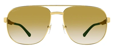 Shop Gucci Gg1223s 001 Navigator Sunglasses In Brown