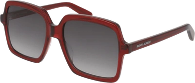 Shop Saint Laurent Sl 174 003 Square Sunglasses In Grey