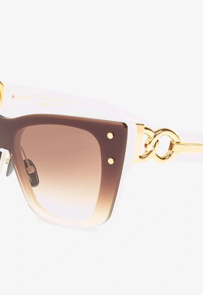 Shop Balmain Armor Butterfly Sunglasses In Brown