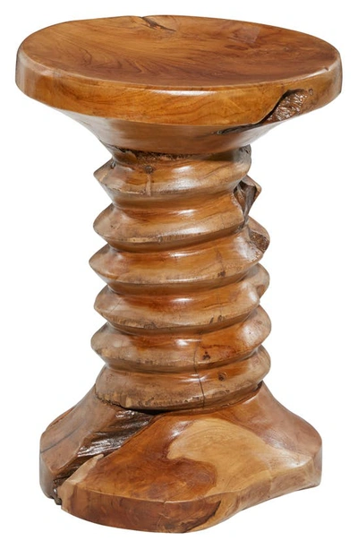 Shop Sonoma Sage Home Brown Teakwood Rustic Accent Table With Coiled Base