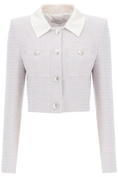 Shop Alessandra Rich Cropped Jacket In Tweed Boucle'