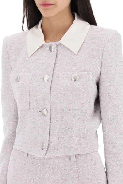 Shop Alessandra Rich Cropped Jacket In Tweed Boucle'