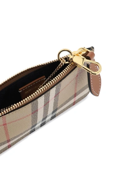 Shop Burberry Check Coin Purse With Chain Strap