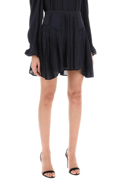 Shop Marant Etoile Isabel  Jorena Mini Skirt With Lace Inserts