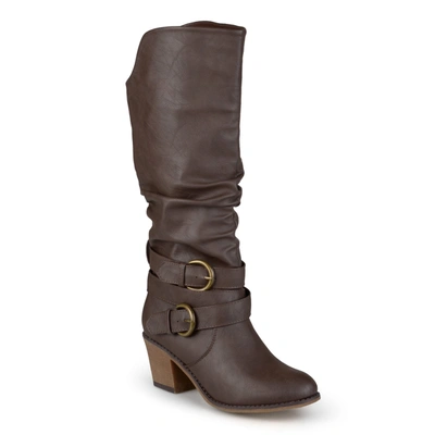 Shop Journee Collection Collection Women's Wide Calf Late Boot In Brown