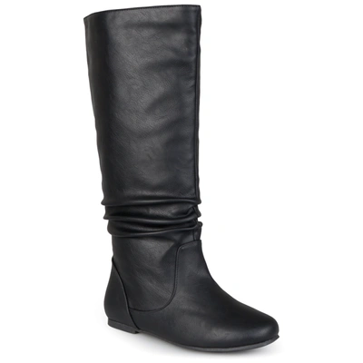 Journee Collection Women's Jayne Extra Wide Calf Slouchy Knee High Boots In Black