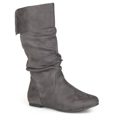 Journee Collection Collection Women's Wide Calf Shelley-3 Boot In Grey