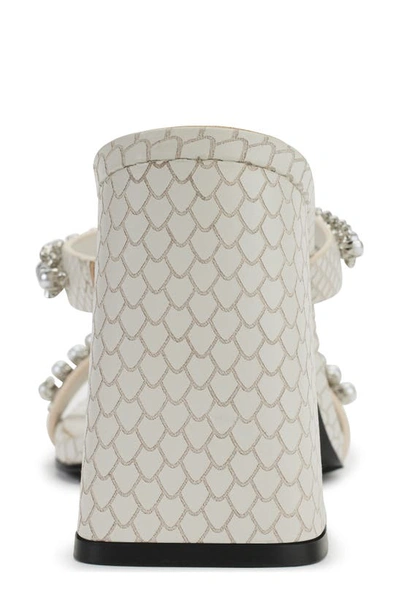 Karl Lagerfeld Rayan Rhinestone Block Heel Sandal In Soft White