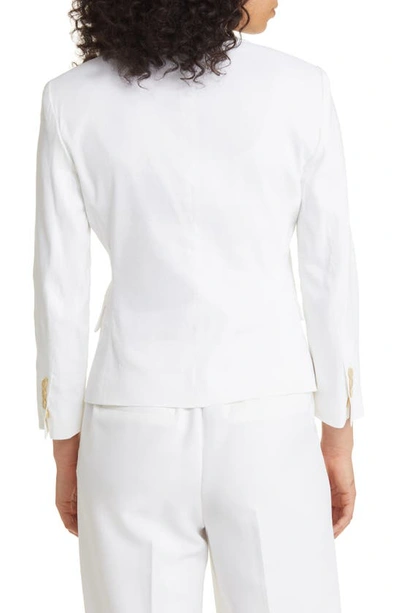 Shop Theory Shrunken Linen Blend Blazer In White